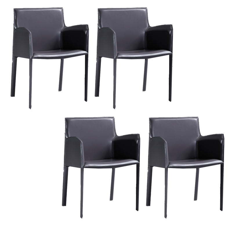 Industrial Arm Chair Solid Back Dining Room Chair for Dining Room