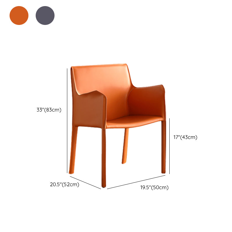 Industrial Arm Chair Solid Back Dining Room Chair for Dining Room