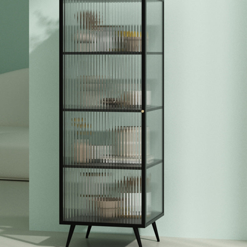 Metal and Glass Side Board 53"H Modern Minimalist Home Rectangular Sideboard with Door