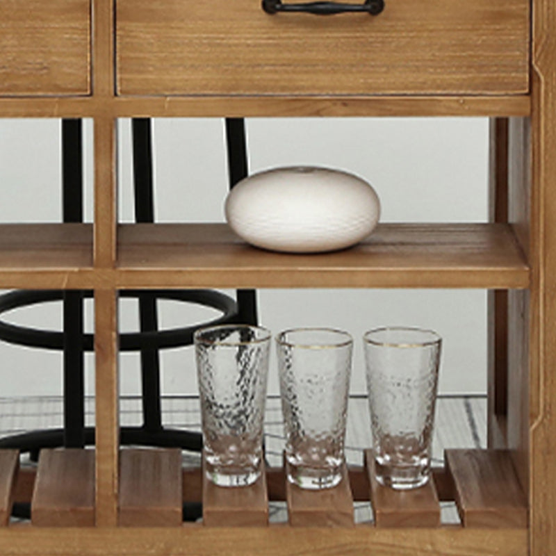 Farmhouse Pine Kitchen Island Removable Kitchen Cart with Drawer and Shelves