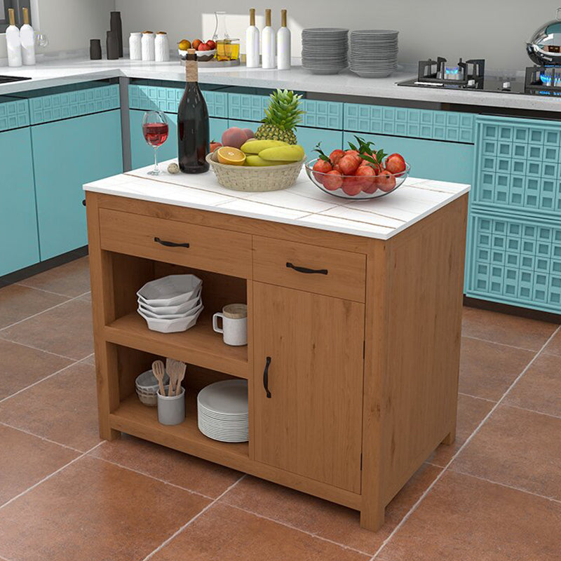 Contemporary Sintered Stone Kitchen Island Set Stationary Kitchen Island Table