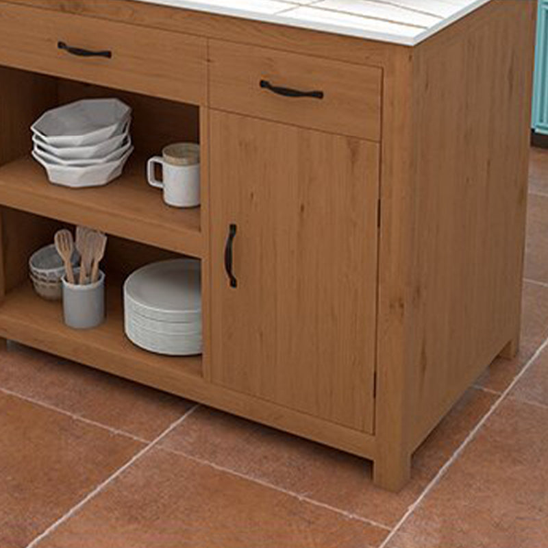 Contemporary Sintered Stone Kitchen Island Set Stationary Kitchen Island Table