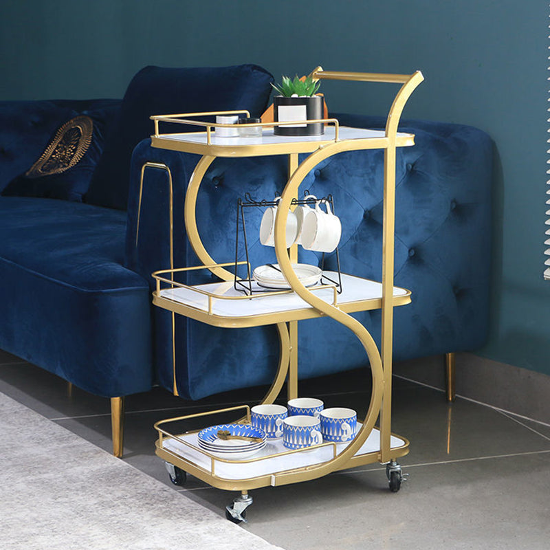 33.07" High Contemporary Prep Table Rolling Metal Prep Table for Kitchen