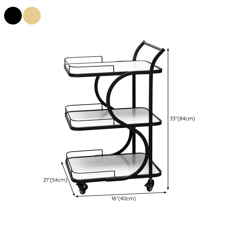 33.07" High Contemporary Prep Table Rolling Metal Prep Table for Kitchen