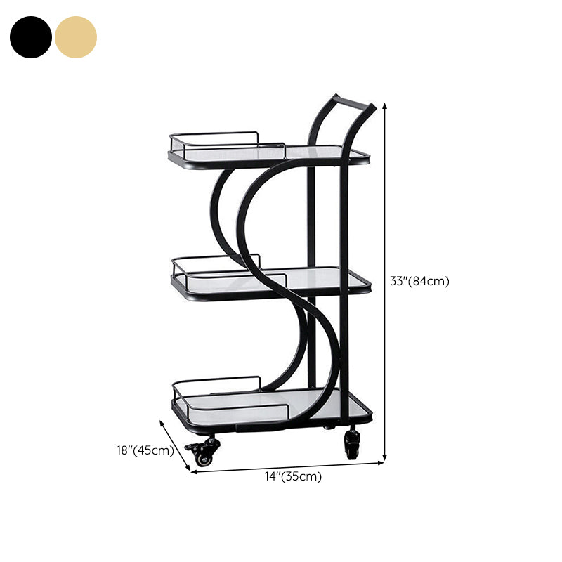 33.07" High Contemporary Prep Table Rolling Metal Prep Table for Kitchen