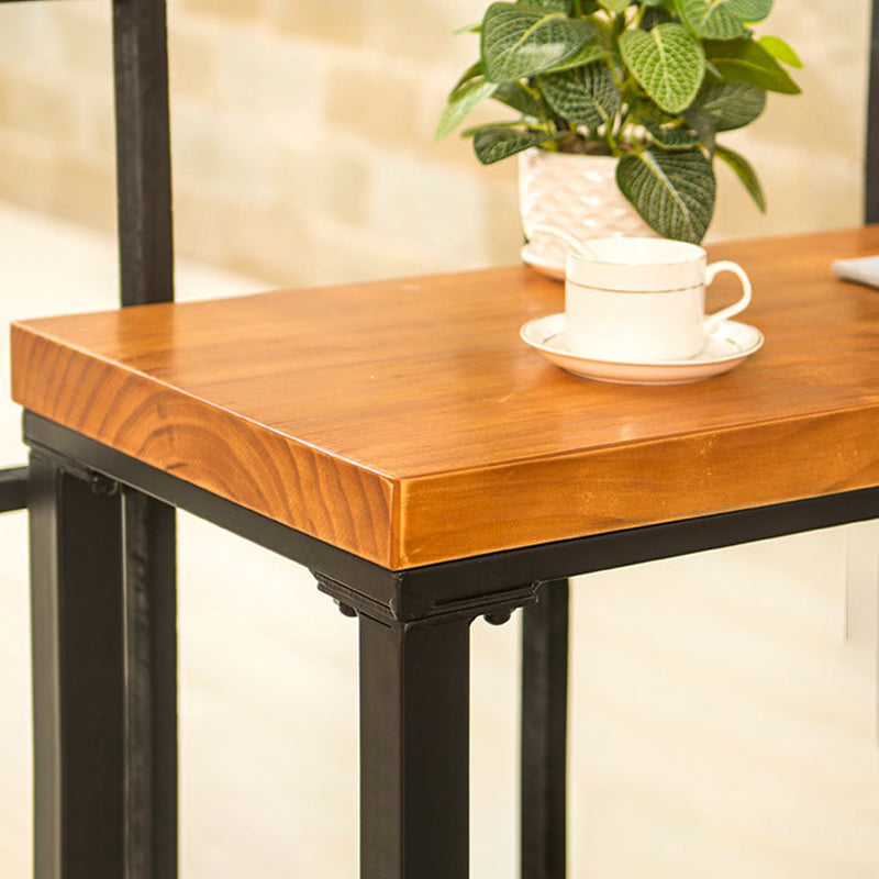 Industrial Bar Table Solid Wood Bar Height Rectangle Pub Table for Breakroom