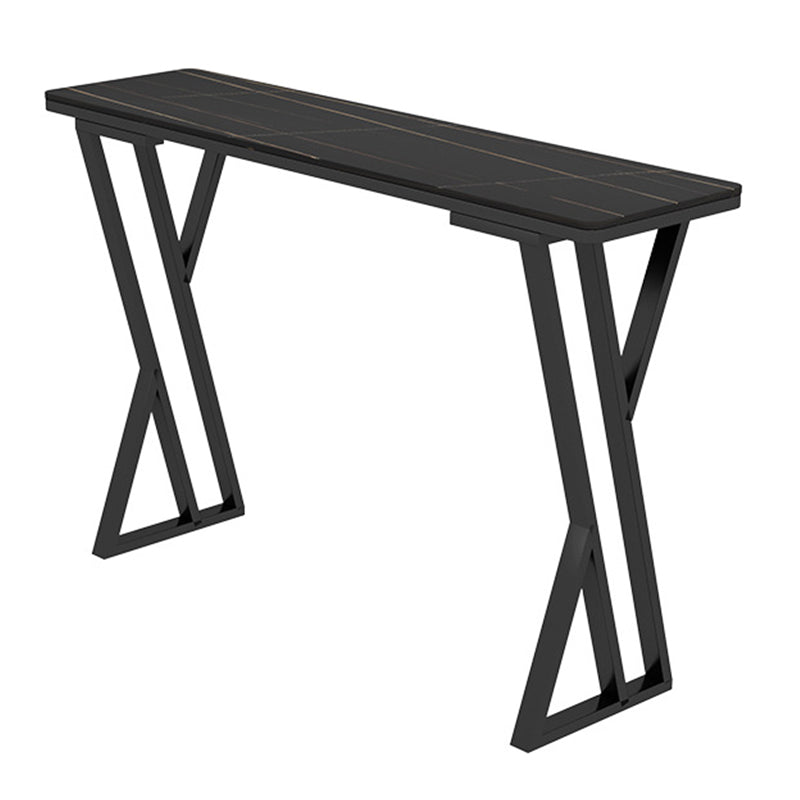 Rectangle Sintered Stone Bar Table Sled Base Dining Table for Kitchen Living Room