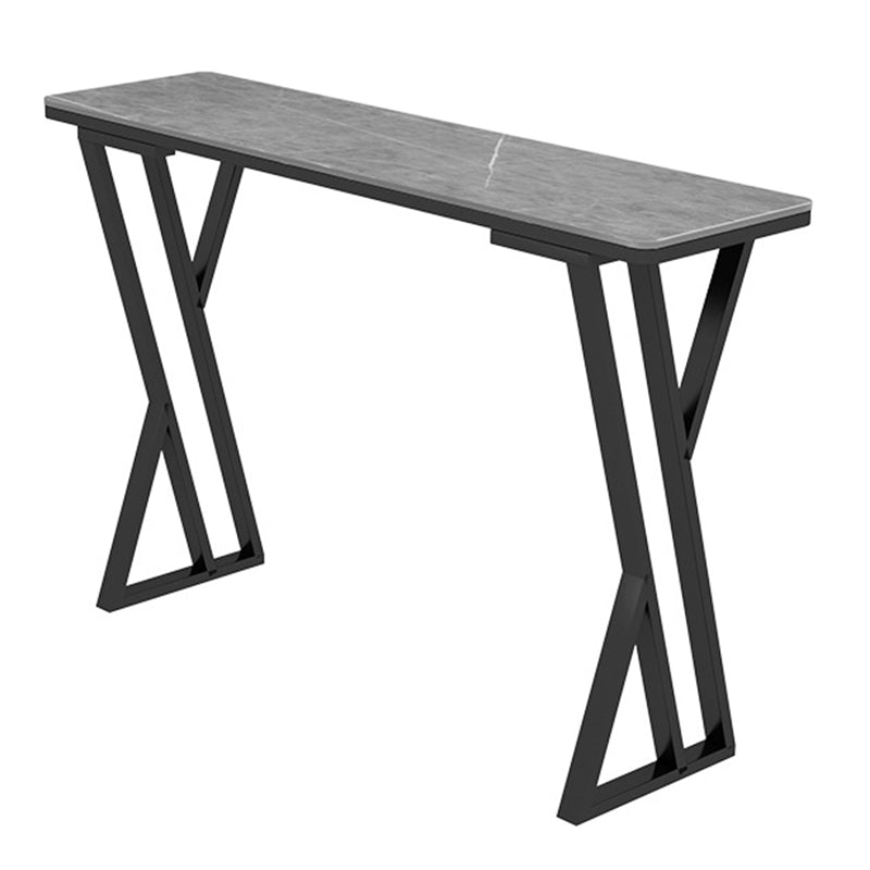 Rectangle Sintered Stone Bar Table Sled Base Dining Table for Kitchen Living Room