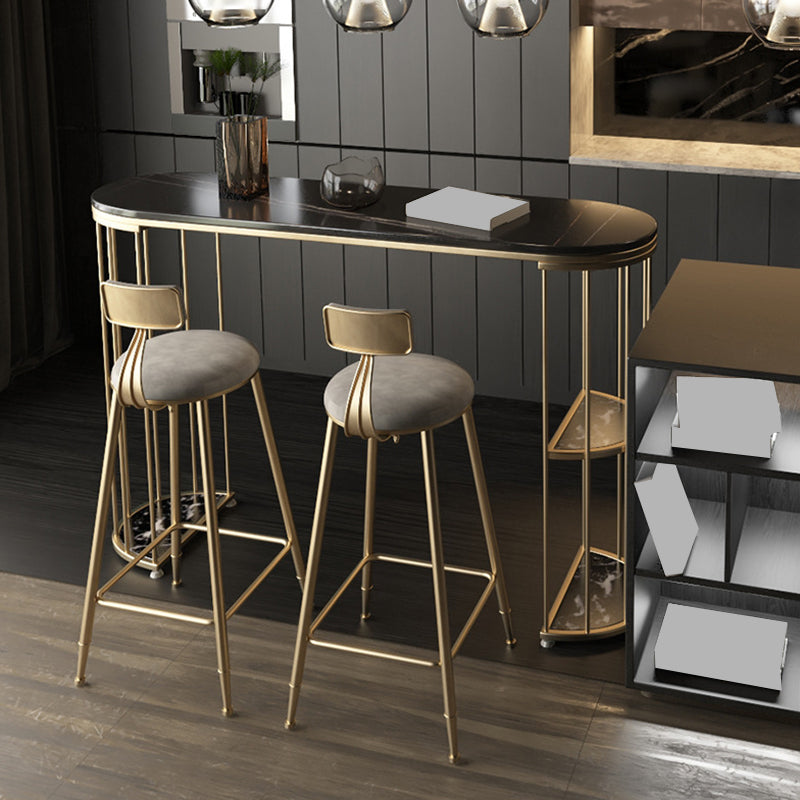 Oval Pub Table Bar Height Glam Bar Table for Indoor and Breakroom