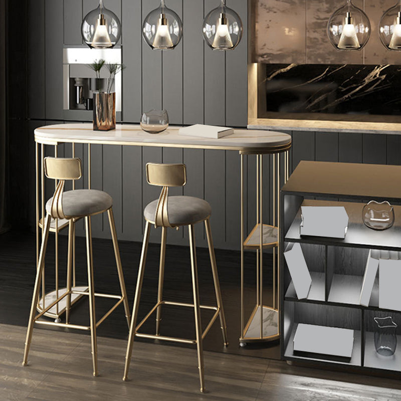 Oval Pub Table Bar Height Glam Bar Table for Indoor and Breakroom