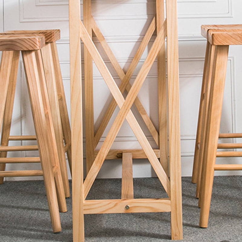 Rectangle Bar Table Solid Wood Contemporary Pub Table for Indoor