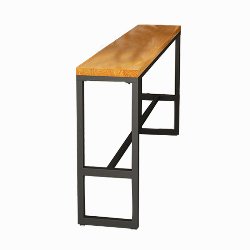Rectangular Bar-height Table Solid Wood 41.3"H Bar Table with Black Base