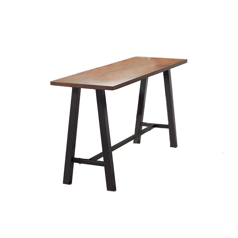 Modern Bar-height Table with Black Legs and Metal Base Bar Table