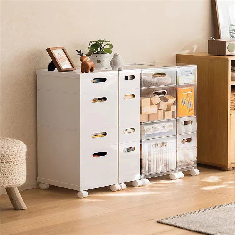 Simple Filing Cabinet Solid Color Castors Detail File Cabinet for Home or Office