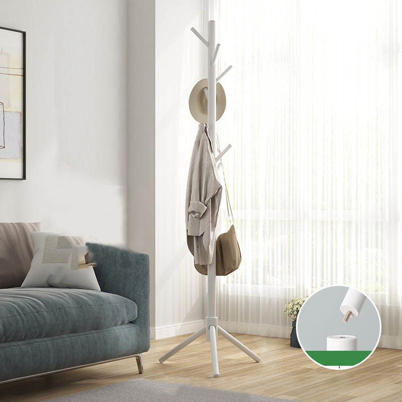 Solid Wood Free Standing Hall Tree Contemporary Hall Stand for Living Room