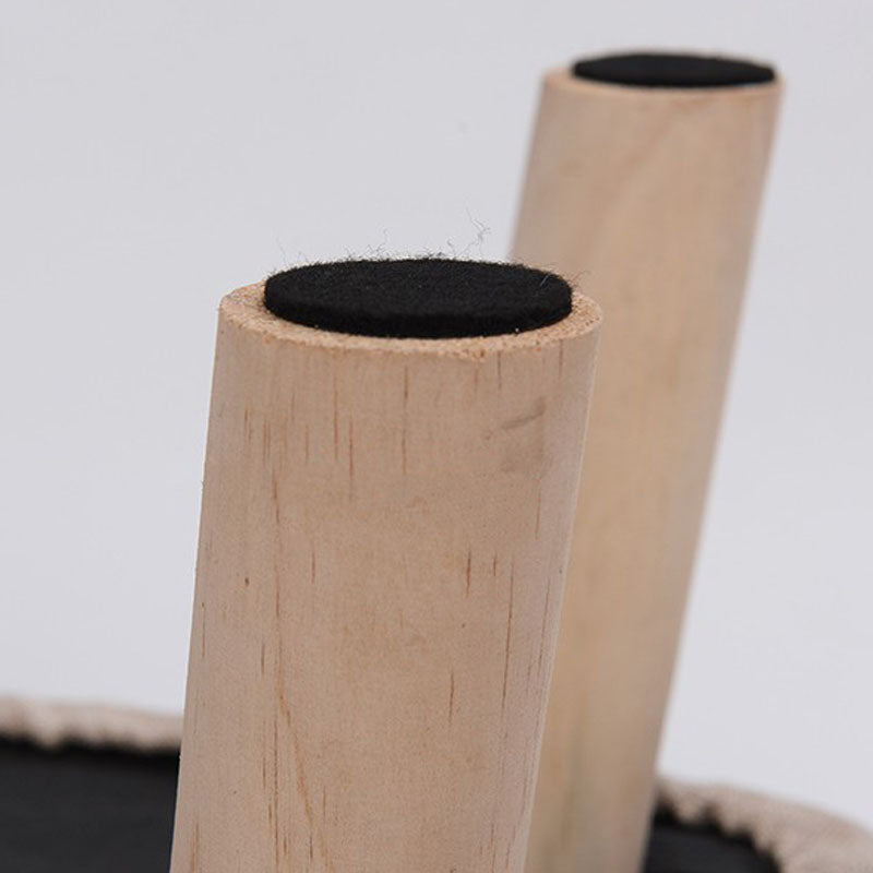 Modern Ottoman Fabric Upholstered Tufted Solid Color Pocket Square Ottoman with Chair Legs