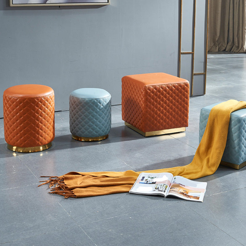 Orange Modern Cube Water Resistant Square Cube for Living Room