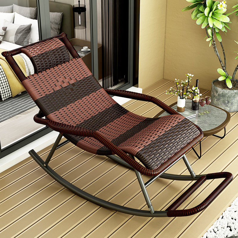Modern Rocker Wicker Woven Rope Reclining Rocking Accent Chair