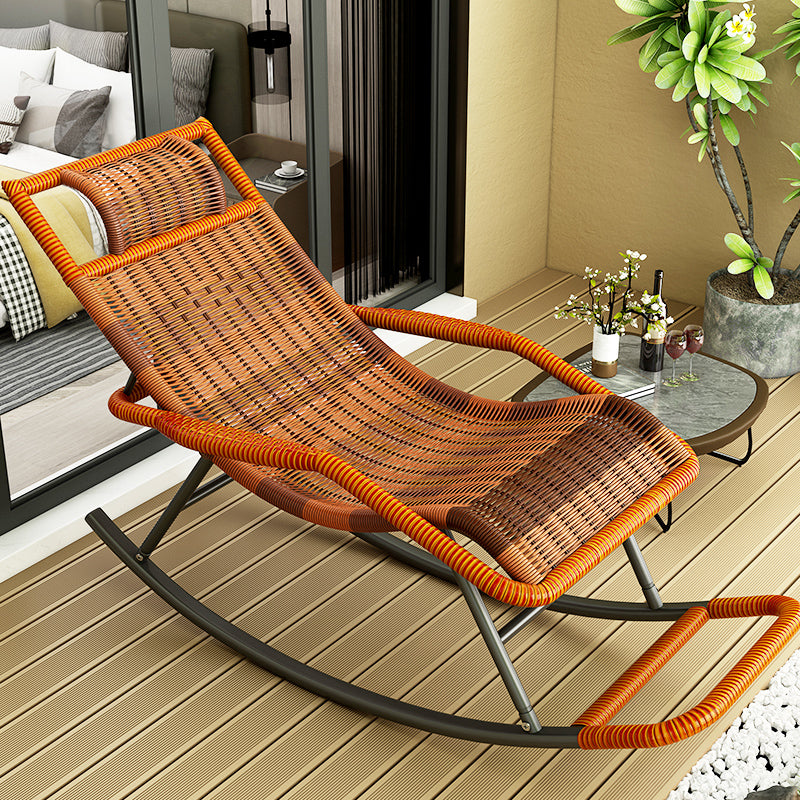 Modern Rocker Wicker Woven Rope Reclining Rocking Accent Chair