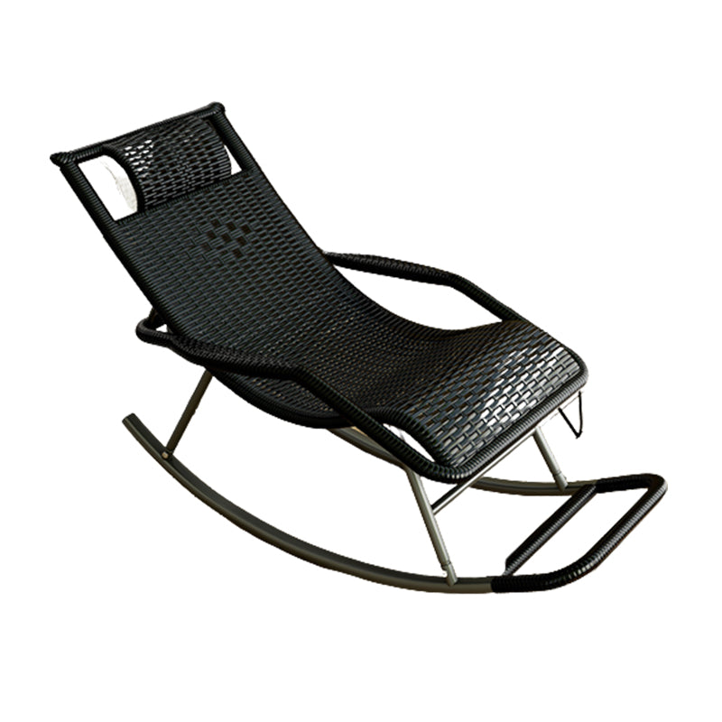 Modern Rocker Wicker Woven Rope Reclining Rocking Accent Chair