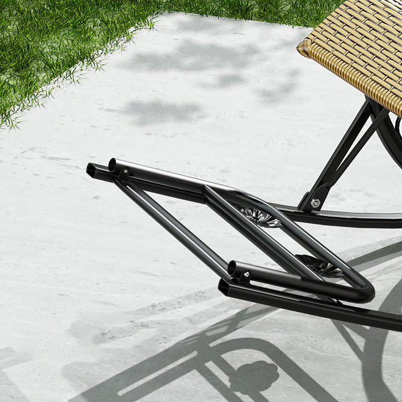 Modern Rocker Wicker Woven Rope Reclining Rocking Accent Chair