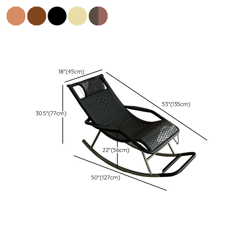 Modern Rocker Wicker Woven Rope Reclining Rocking Accent Chair