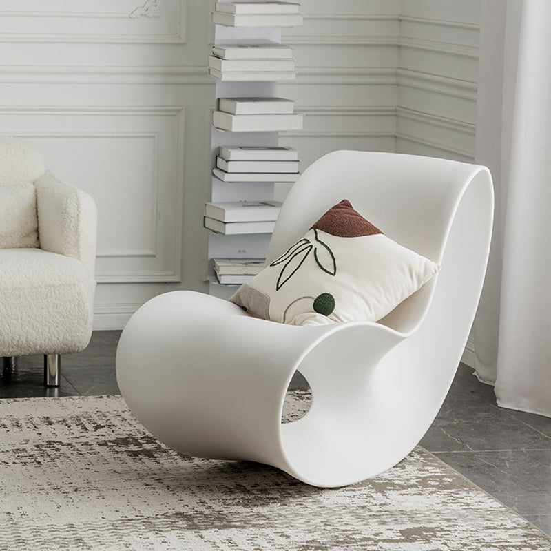 Modern Rocker Chair Plastic Seat Belt Rocking Accent Chair for Living Room