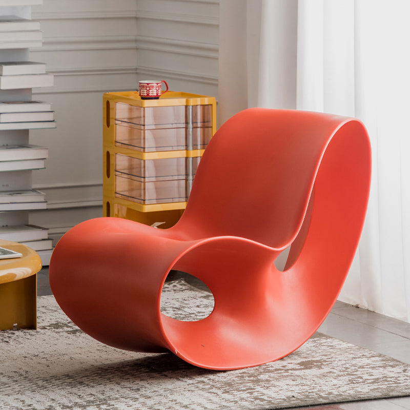 Modern Rocker Chair Plastic Seat Belt Rocking Accent Chair for Living Room