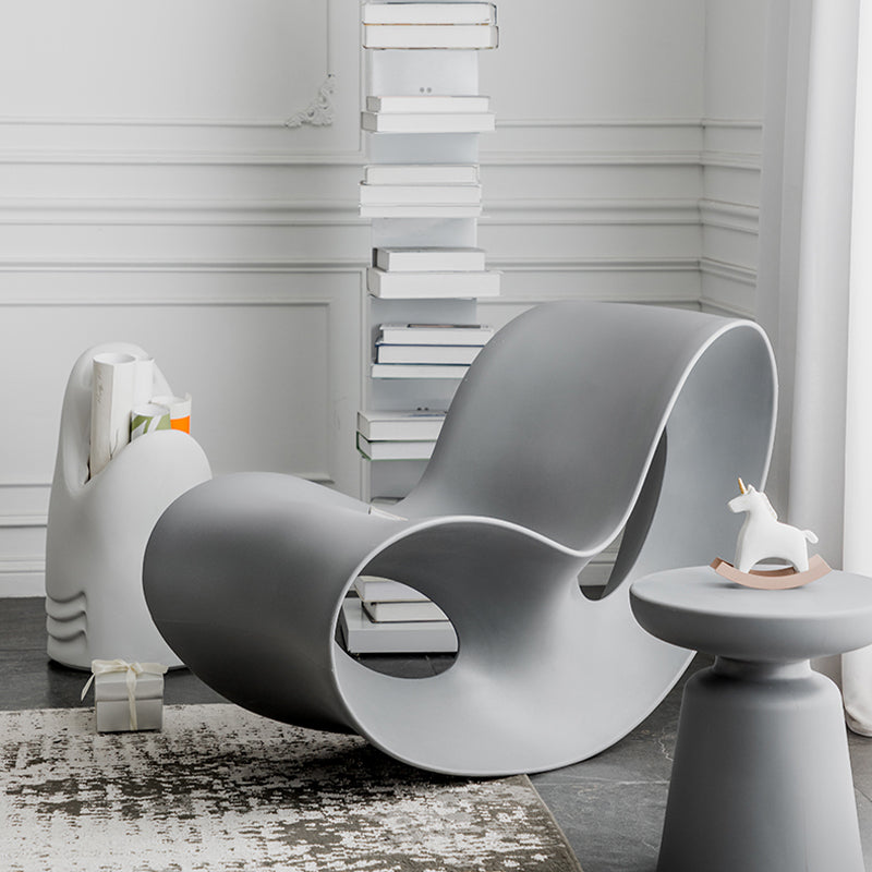Modern Rocker Chair Plastic Seat Belt Rocking Accent Chair for Living Room