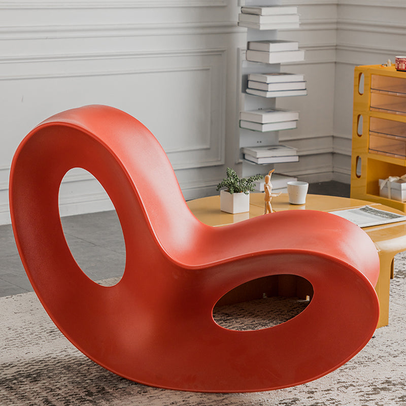 Modern Rocker Chair Plastic Seat Belt Rocking Accent Chair for Living Room