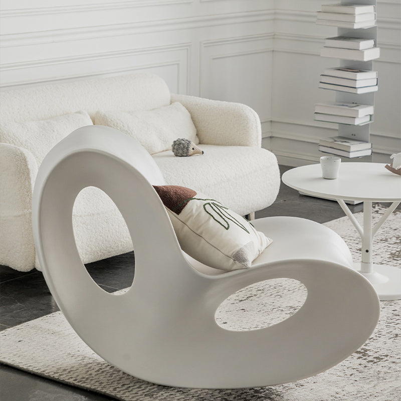 Modern Rocker Chair Plastic Seat Belt Rocking Accent Chair for Living Room