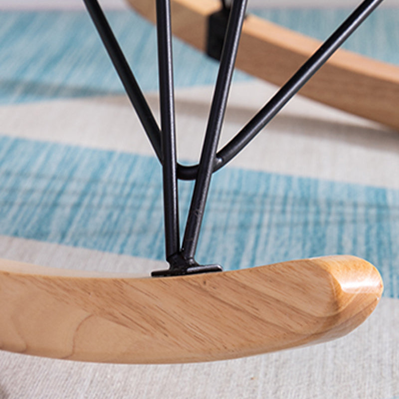 Leisure Rocking Chair Velvet Pure Color Indoor Rocker Chair with Ottoman