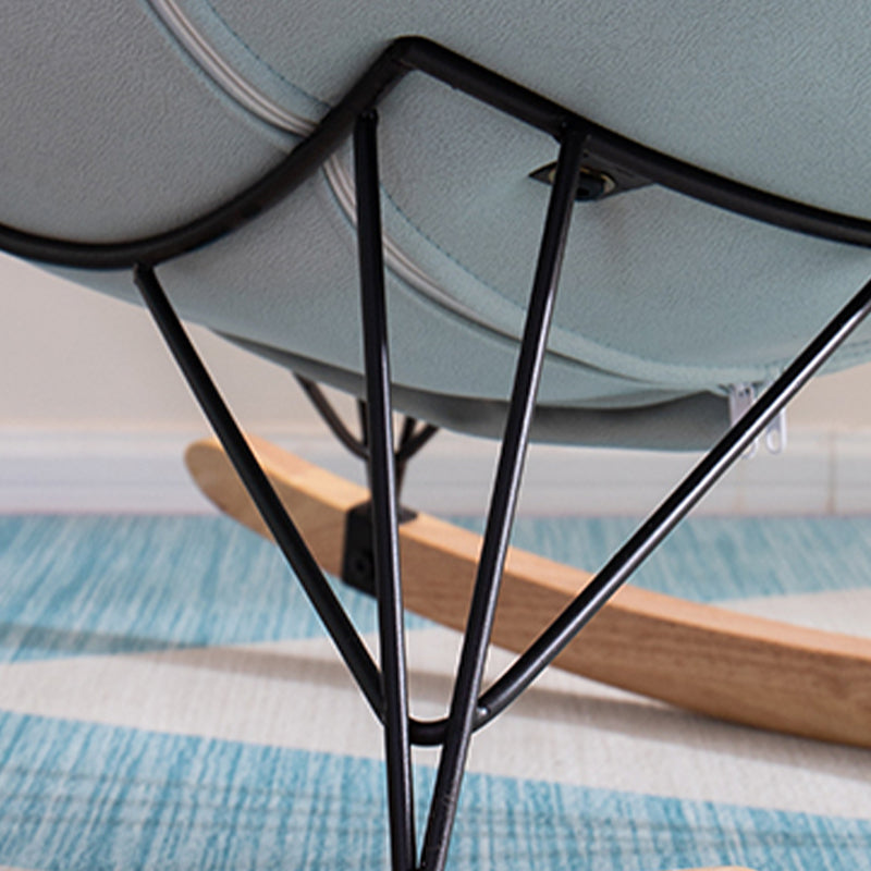 Leisure Rocking Chair Velvet Pure Color Indoor Rocker Chair with Ottoman