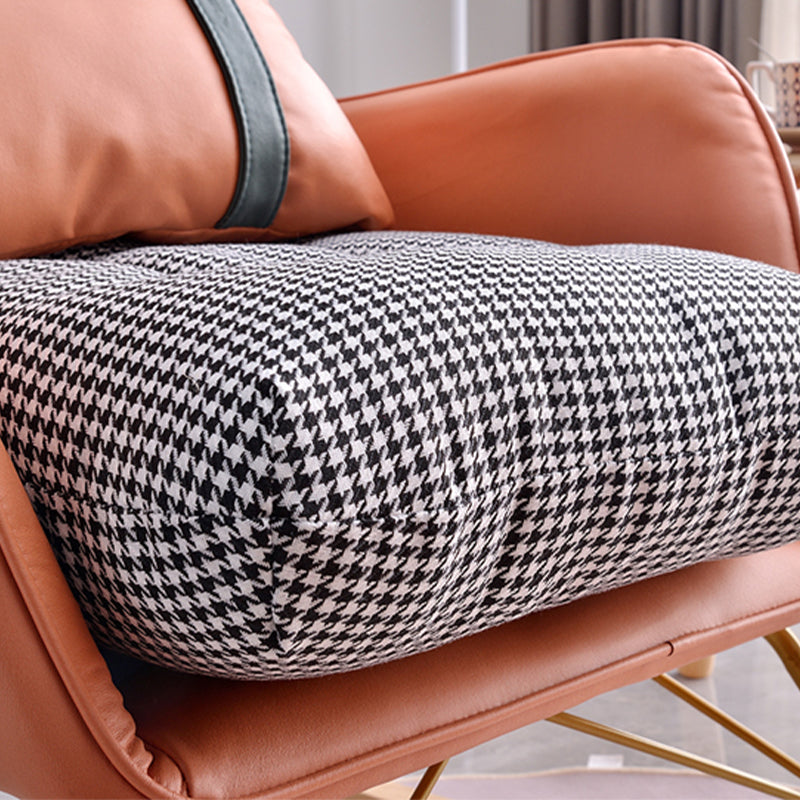 Faux Leather Modern Rocking Chair Water Resistant Rocker Chair with Pillow