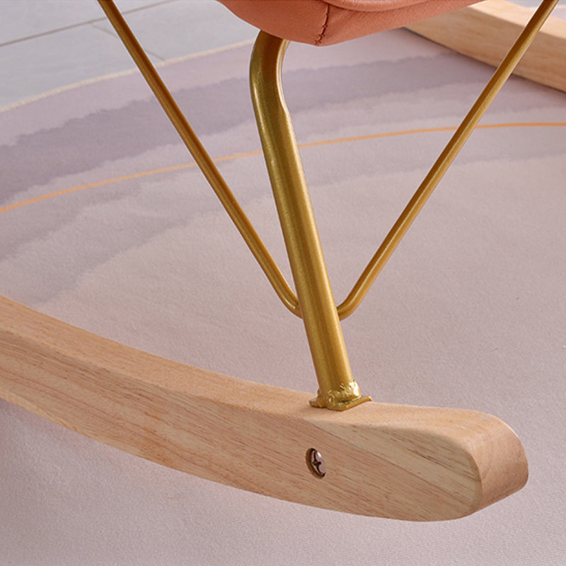 Faux Leather Modern Rocking Chair Water Resistant Rocker Chair with Pillow