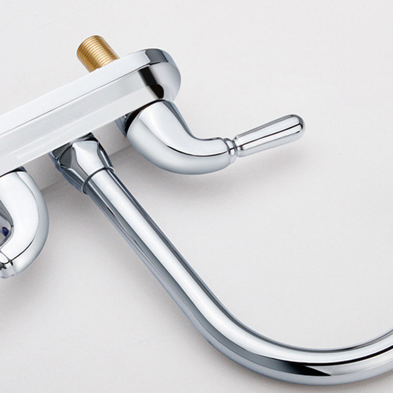 2-Handle High Arch Kitchen Faucet Contemporary Kitchen Sink Faucet with Deck Plate