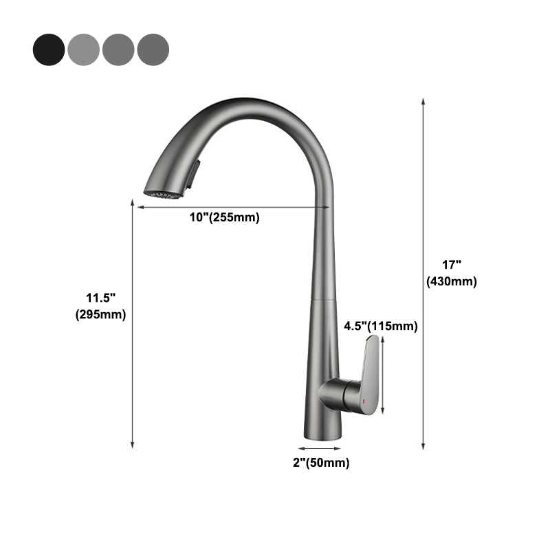 Modern Kitchen Faucet Stainless Steel Single Handle Retractable High Arc Kitchen Faucet
