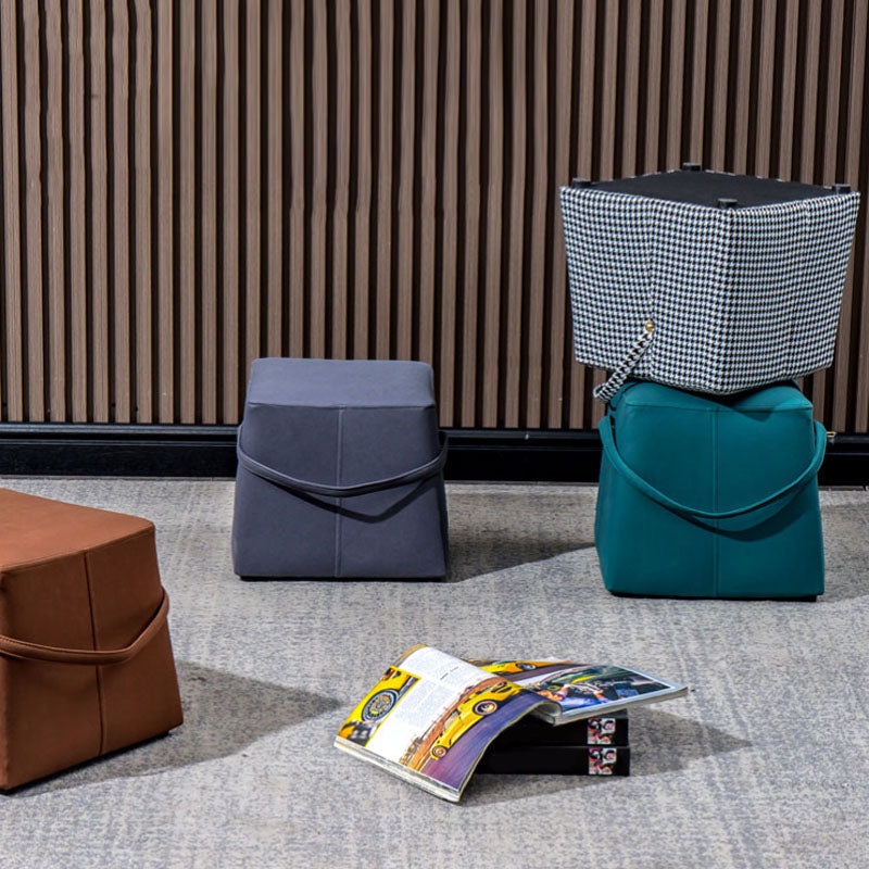 Moden Cotton Pouf Brown Scratch Resistant Pouf for Living Room