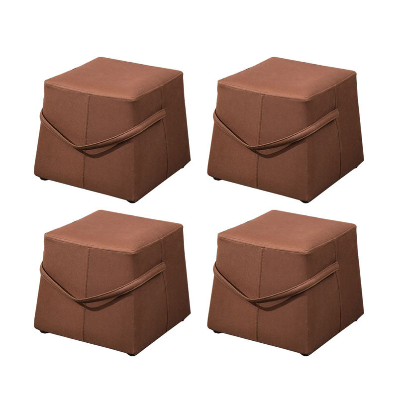 Moden Cotton Pouf Brown Scratch Resistant Pouf for Living Room