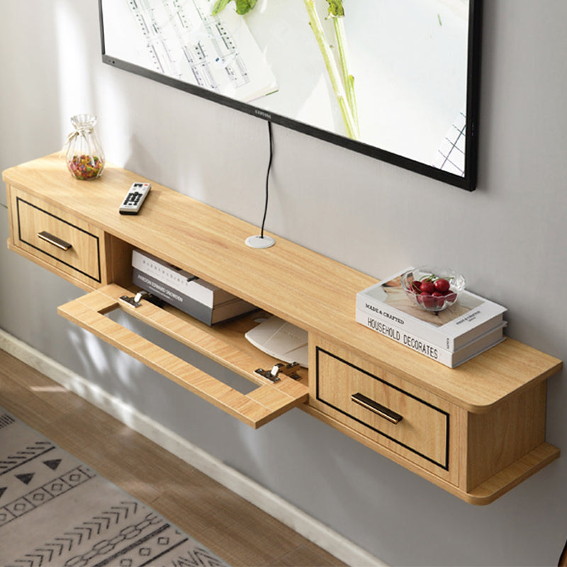 Modern Wood TV Stand Console Floating TV Media Stand with Drawers for Living Room