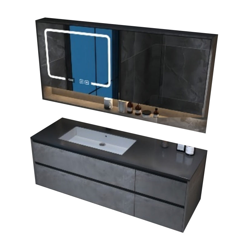 Glam Bathroom Vanity Cabinet Limestone Top with Mirror and Standalone Cabinet Vanity Set