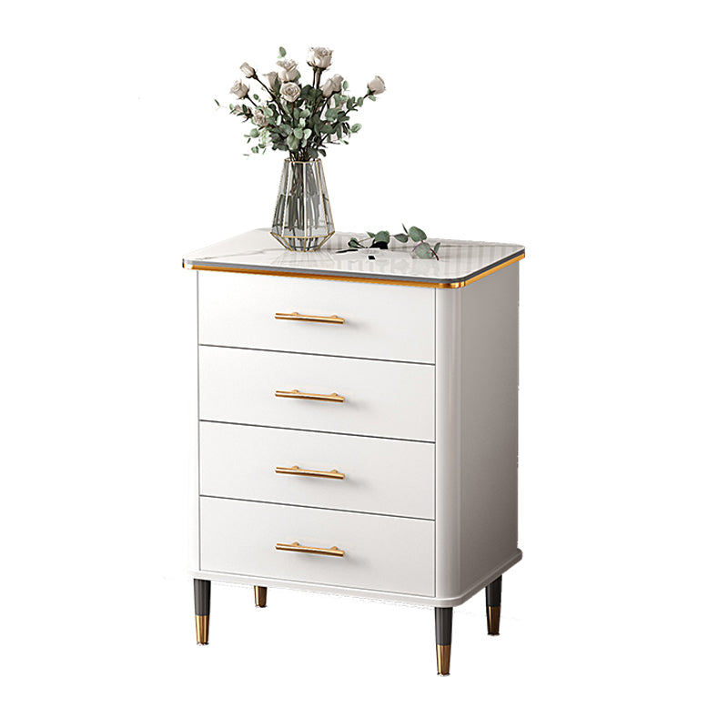 Glam Bedroom Stone Storage Chest Vertical Chest with Drawers