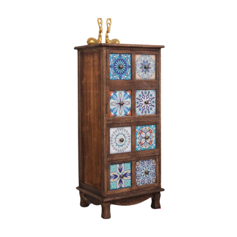 Bedroom Nautical Vertical Storage Chest Wooden Chest with Drawers