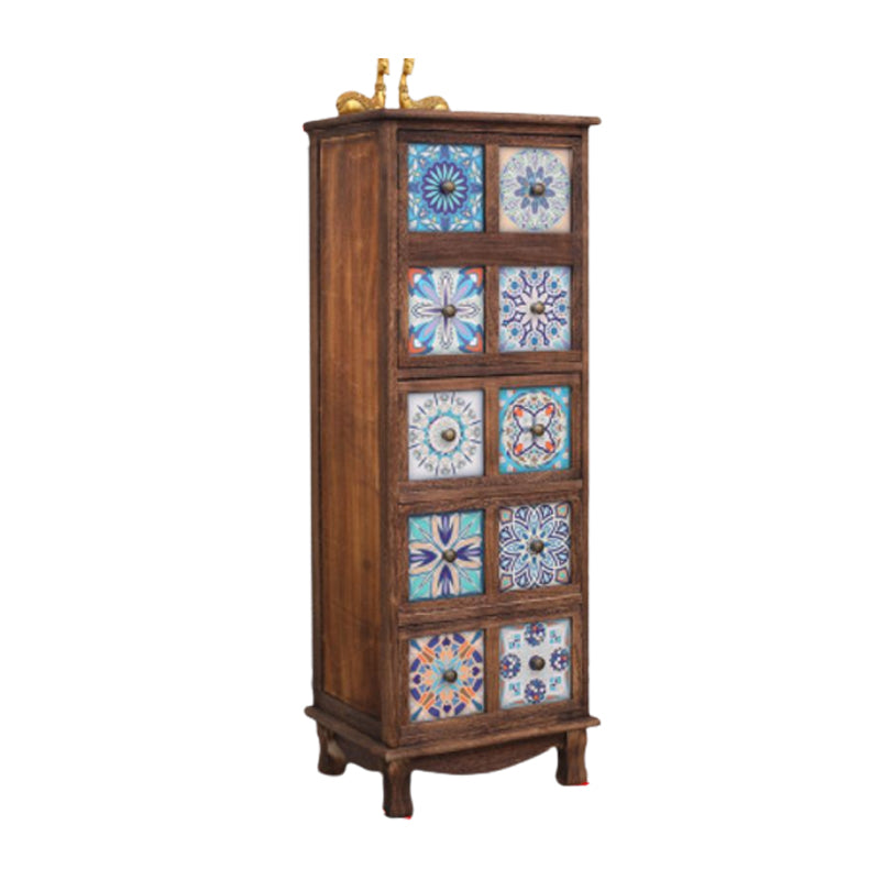 Bedroom Nautical Vertical Storage Chest Wooden Chest with Drawers