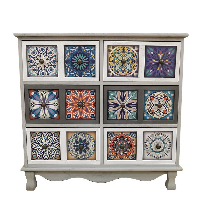 Bedroom Nautical Vertical Storage Chest Wooden Chest with Drawers