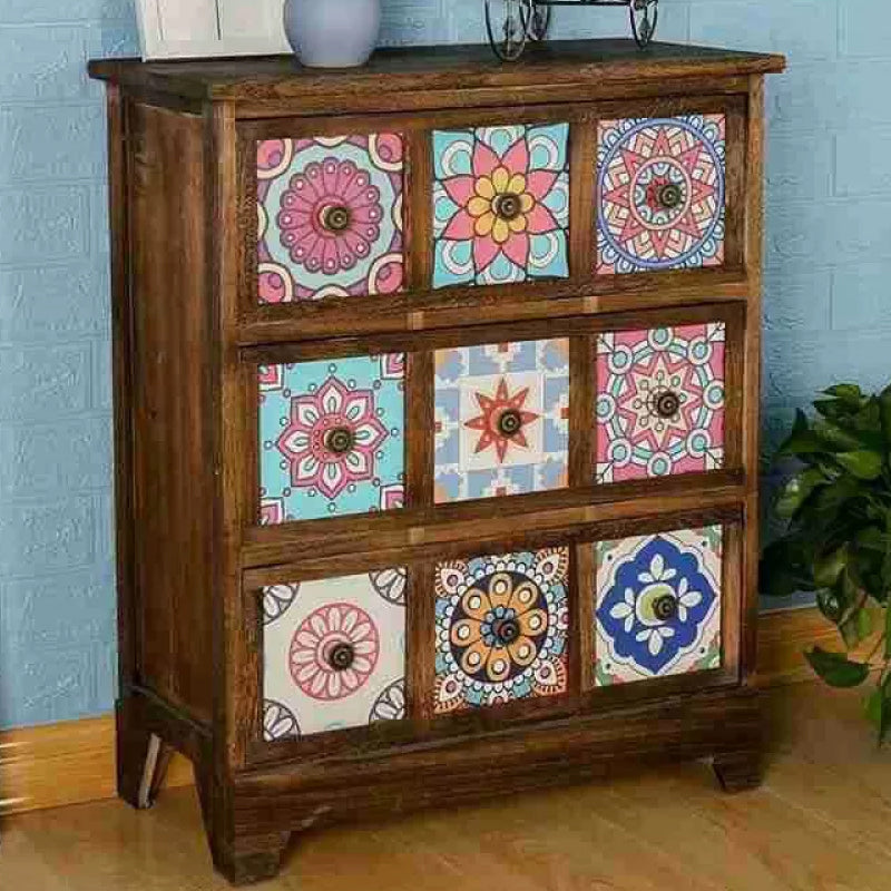 Bedroom Nautical Vertical Storage Chest Wooden Chest with Drawers