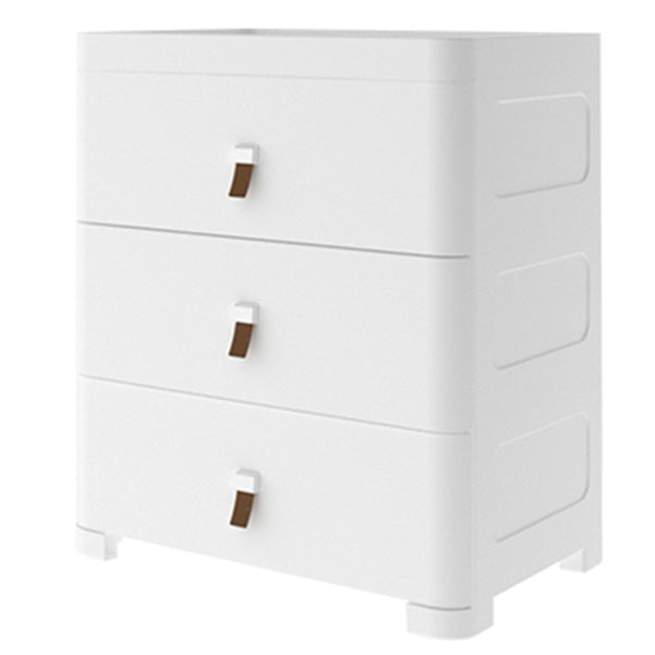 Contemporary Grey / White Chest Plastic Chest with Drawers for Bedroom