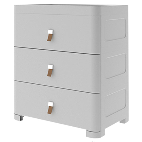 Contemporary Grey / White Chest Plastic Chest with Drawers for Bedroom