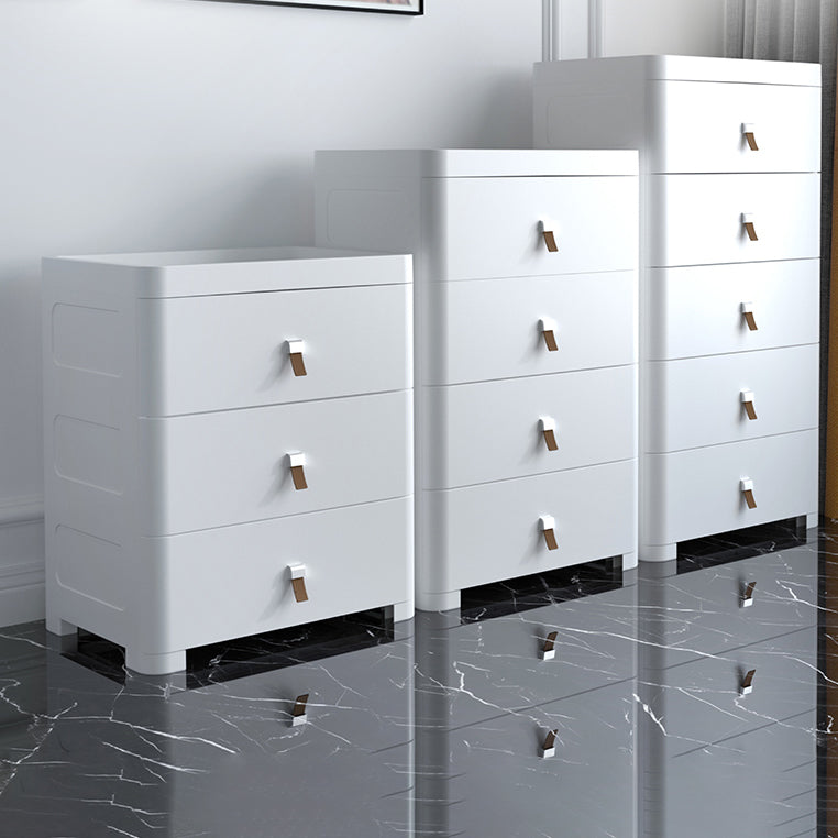 Contemporary Grey / White Chest Plastic Chest with Drawers for Bedroom