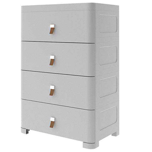 Contemporary Grey / White Chest Plastic Chest with Drawers for Bedroom